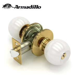 Stainless Steel Round Cylindrical Door Locks White Round Ball Knob Locks