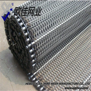 Stainless steel wire mesh belt Type and Stainless Steel Wire Material Stainless Steel Mesh Conveyor Belt with chain