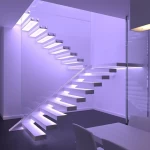 stair led lighting glass floating staircase