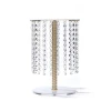 Stand   in gold diamond metal and white  clear plex base  with crystal pendants  cm 25x38h for  wedding decoration centerpiece