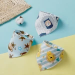 STOCK INS 18 Design Triangle Scarf Cotton Bandana Bibs Baby Feeding Smock Infant Burp Cloth Cartoon Saliva Towel Baby Bib