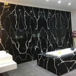 StoneMarkt black quartz stone with white veins for countertop