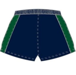 sublimated club shorts flex-fit stretch panelling strength polyester drill fabric rugby union and rugby league shorts