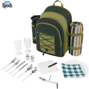 Superior quality elegant 2 person picnic backpack,picnic bag with cooler compartment