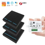 TideLink Wireless Zigbee Smart Life APP Timer Relay 1/2/3 Gang Button Switch for Google Home Alexa Remote Control Wall Switches