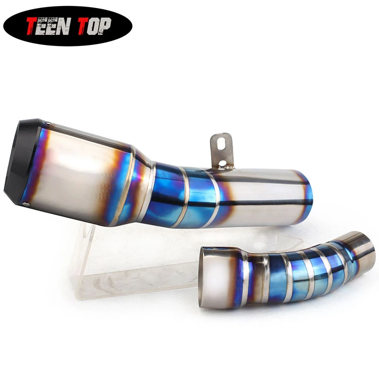 Titanium Alloy 636 Slip On Exhaust For KAWASAKI ZX6R 636 Middle Link Pipe With Titanium Alloy Muffler Slip 2009-2019