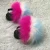Import Toddler fur sandals New popular style children genuine fox fur slipper wholesale kids baby fur slides from China