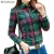 Import TONGYANG Women&#039;s Fashion Plaid Shirt Female College style Blouses Long Sleeve Flannel Shirt Plus Size Cotton Blouses Office Tops from China