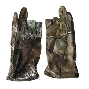 Tourbon Real Tree Green Camouflage Gloves Lightweight Hunting fishing half finger cycling gloves