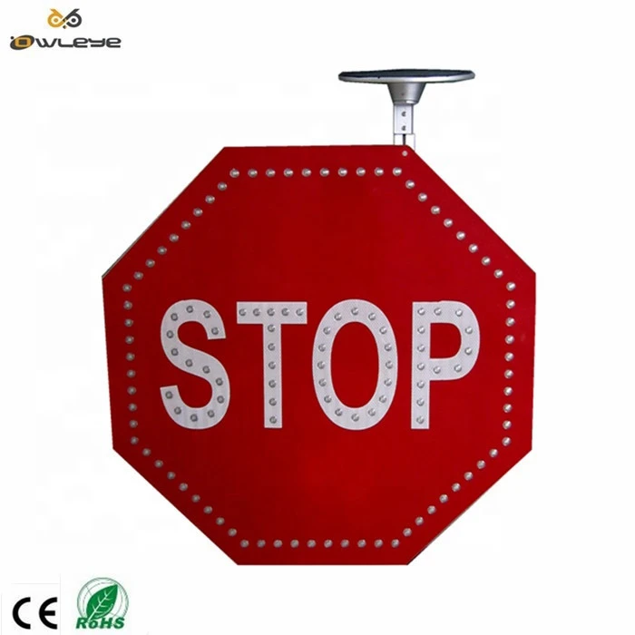 Traffic safety LED flashing Solar powered STOP traffic sign