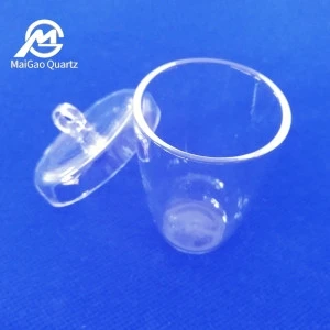 Transparent cover band  high quality laboratory 100ml glass quartz  crucible