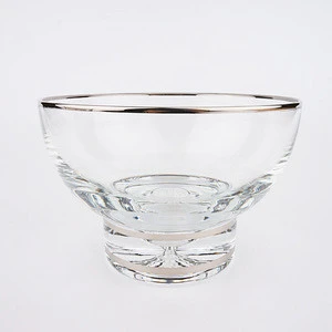 Transparent Crystal Snack Serving Bowls Silver Dinner Dish Bowl