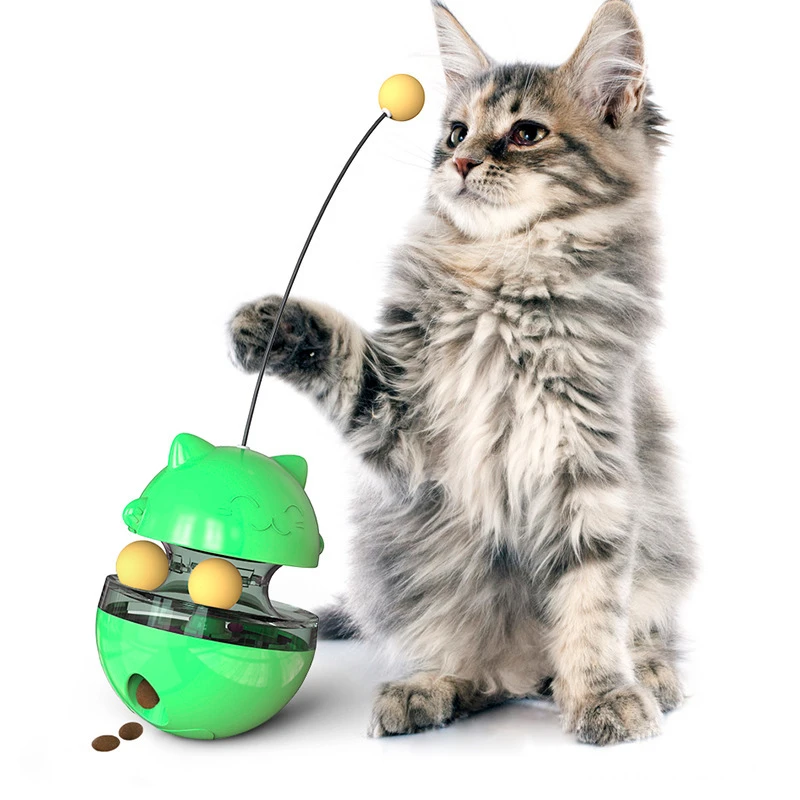 tumbler leaking food ball funny cat stick self hi artifact cat turntable pet toy automatic smart pet feeder