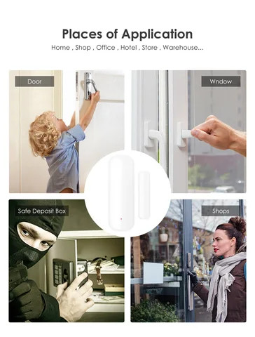 Buy Tuya Wifi Zigbee Smart Window Door Sensor Door Open-close Detector ...