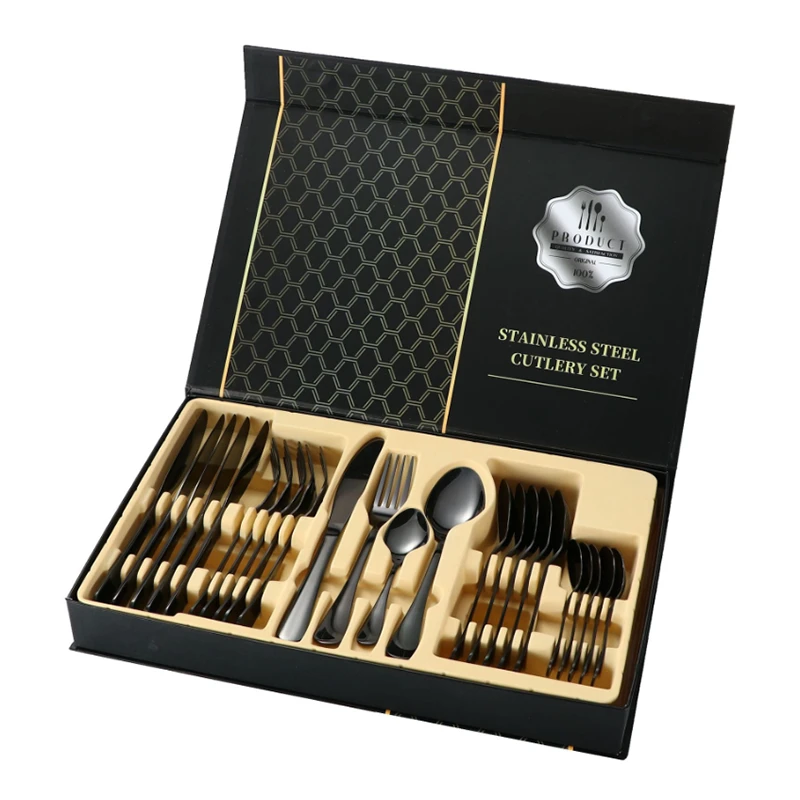 UCHOME Gift Box Stainless Steel Knife and Fork Flatware Set 24pcs Cutlery Set