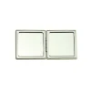 Unique customized portable cosmetic hand pu pocket folding cosmetic mirror
