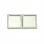 Unique customized portable cosmetic hand pu pocket folding cosmetic mirror