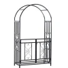 Unique vintage economical type wrought iron metal wedding garden arch with gate for plants climbing