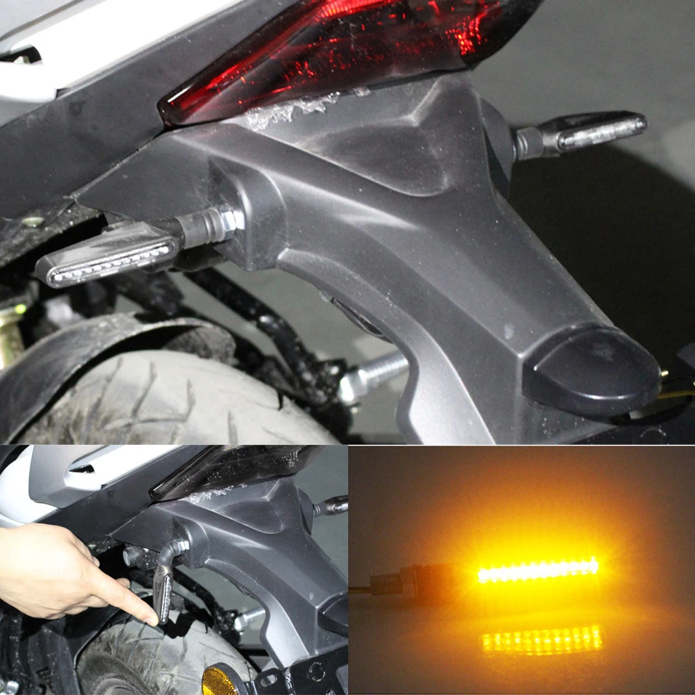 Universal 12V Racing Motorcycle Rear Tail LED Turn Light Flow pattern Turn Signal Indicator Light Turning Amber Motorbike Light