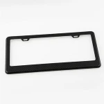 US Standard Size Two Hole Glossy Original Carbon Fiber Car License Plate Frame