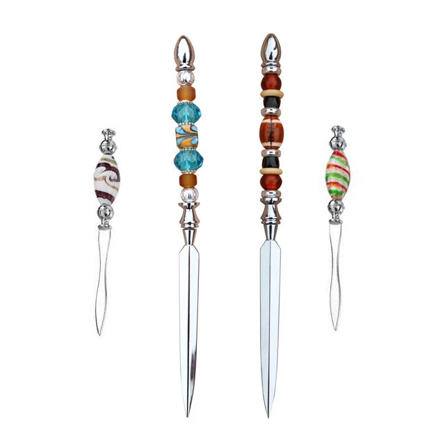USA Popular beadable products add a bead BLANK letter opener metal mail opener DIY wedding gift beaded letter opener paper knife