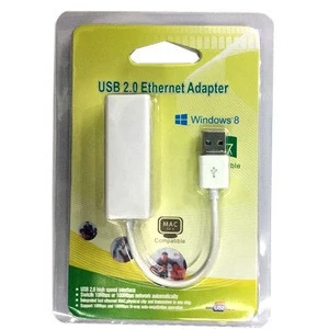 USB LAN card USB2.0 to ethernet adapter 10Mbps/100Mbps 9700 USB to RJ45 for PC white