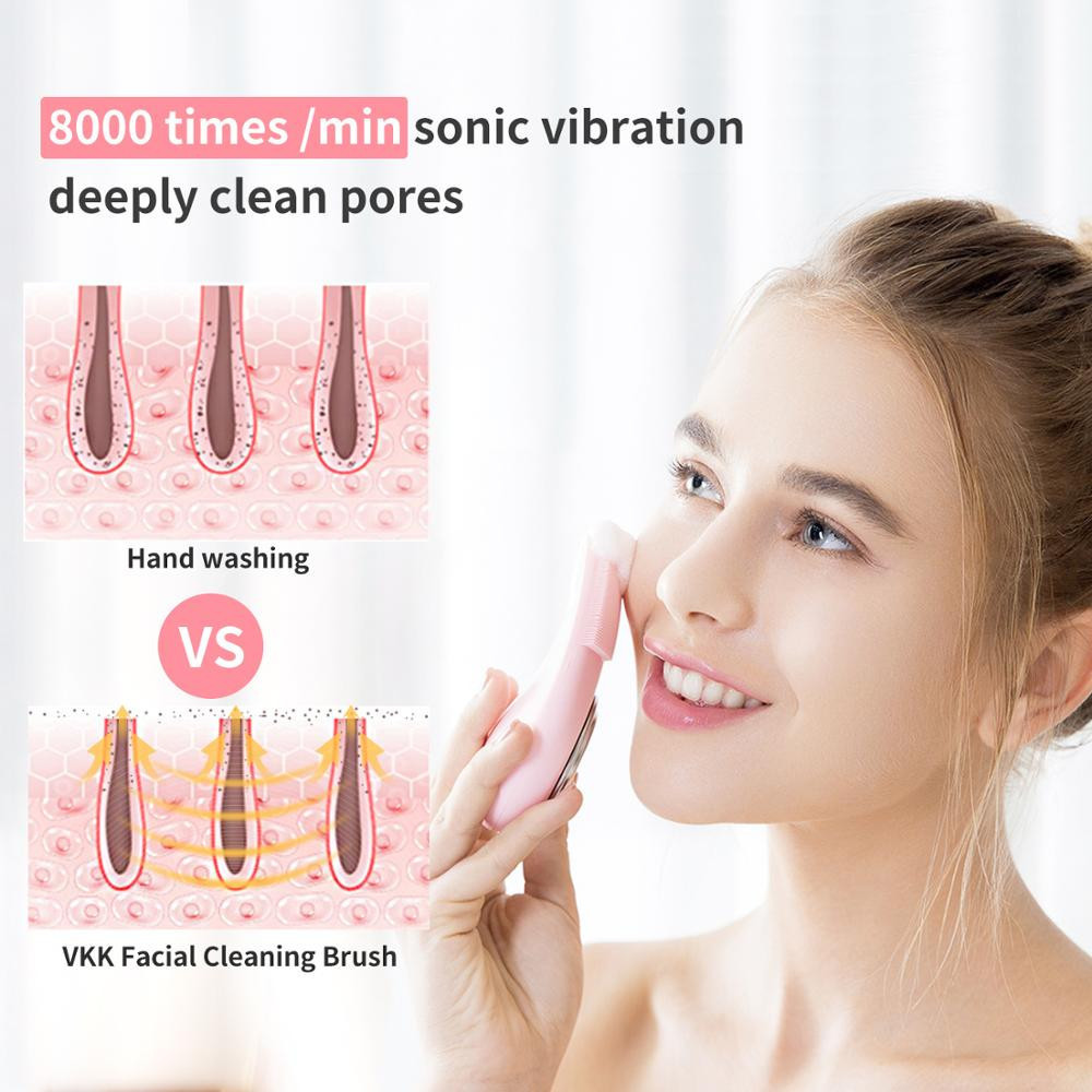 Buy Vkk Personal Care Silicon Skin Face Cleanser Brush Mini Sonic ...