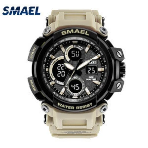 Water resistant sport electronic smael mens watch 1708 dual time digital watches