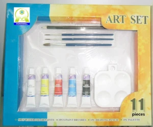 Watercolor paint acrylic paint drawing pencil crayons chubby markers oil pastels sharpener rubber palette paint brush art set