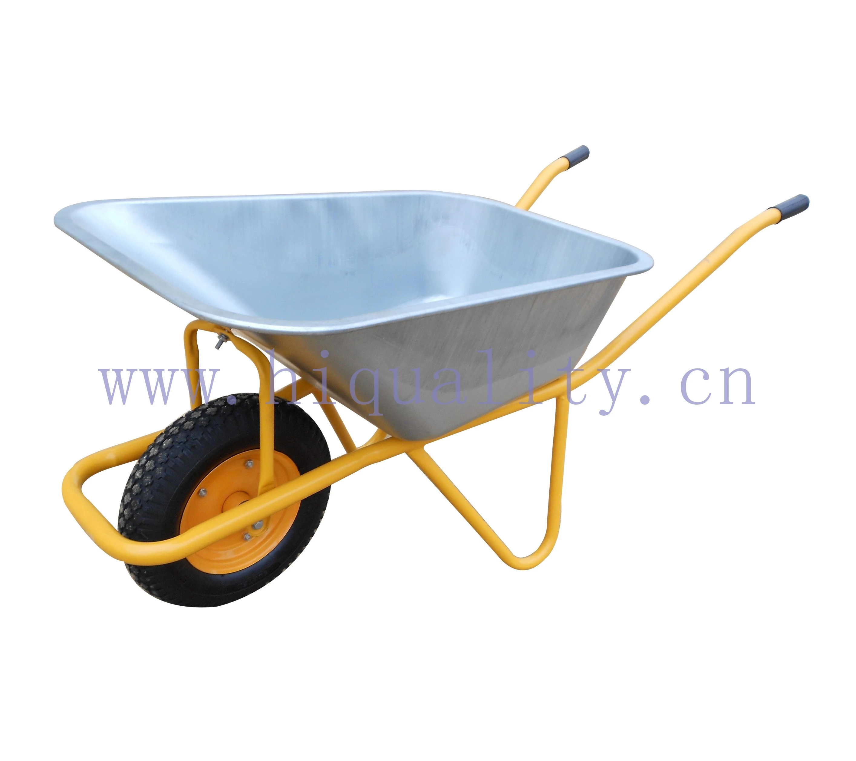 WB6404Z 160kg 85L Capacity Construction Concrete Garden Hand Cart Steel Tray Wheelbarrow