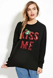We are manufacturer fast drop shipping woman winter loose xmas sweater