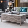 Welliton OEM&ODM  marble&wood luxury modern coffee table set  N802-129  minimaiist wodden  coffe table living room furniture