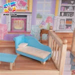 wholesale 34 furniture pieces luxurious girls wooden doll house toys new design kids wooden doll house toys W06A217