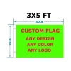 wholesale 90x150cm 100% polyester flag custom 3x5 outdoor promotion silk screen and digital printing logo big large custom flag