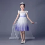 Wholesale Baby Girls Dress Floral Lace White Sleeveless Tulle Party Princess Dress