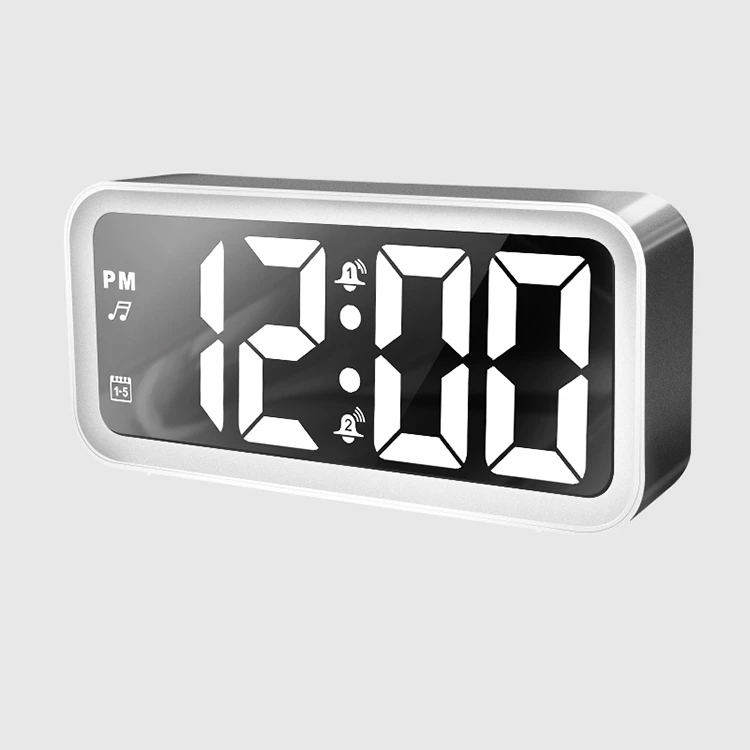 Wholesale cheap home office universal LED digital display alarm clock Mirror clock large display digital clock