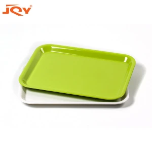 Wholesale cheap price custom printed design hotel restaurant buffet rectangle 100% melamine rolling food serving trays