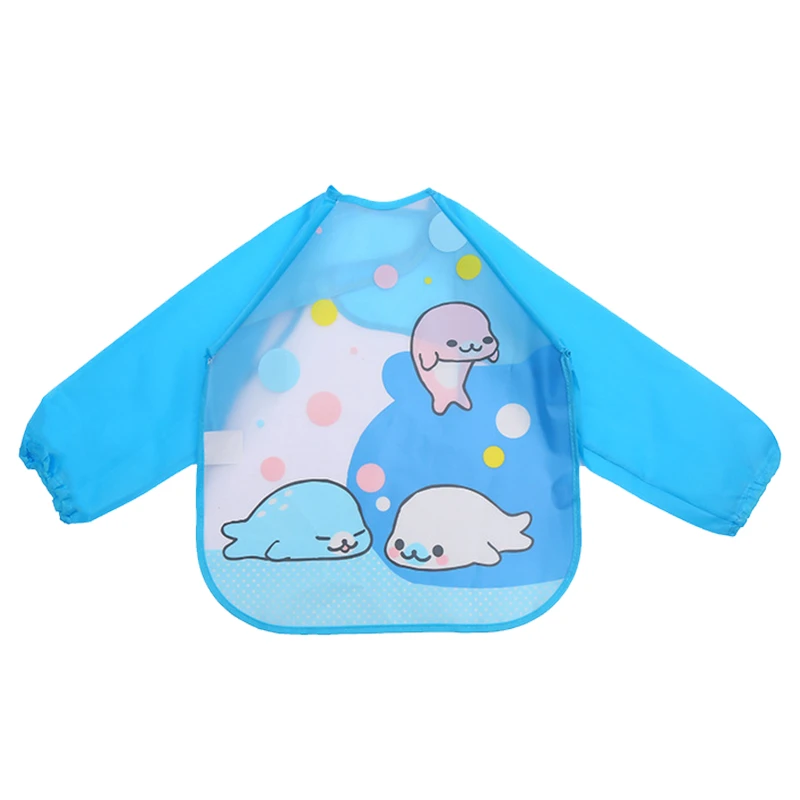 Wholesale custom design long sleeve polyester  waterproof baby drool bibs apron