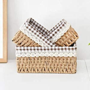 Wholesale custom handmade woven storage toy jewelry storage organization basket  Paper rope storage basket organizer