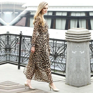 Wholesale Custom Summer Fashion Women Leopard Casual Dress
