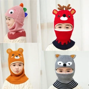 Wholesale Cute Warm Windproof Face Protection Knitted Children?s Hats