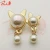 Wholesale good quality fashion handbag&#x27;s iron accessories  Double cat metal decorative buckle with two pearl pendant