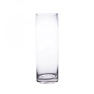 wholesale hand blown crystal Decorative cylinder glass flower vase  for Home or Wedding