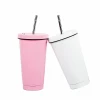 Wholesale Insulated Stainless Steel Coffee Tumblers Vacuum Thermo Juice Cups with Lid and Straw