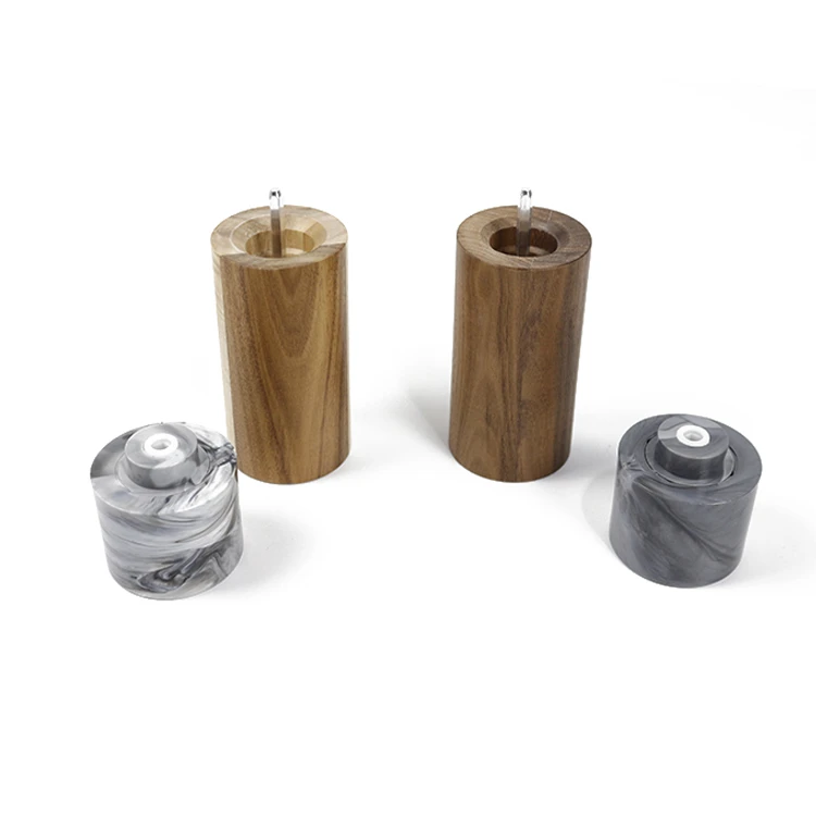 Wholesale Manual Acrylic and Acacia Wood Salt and Pepper Grinder Mill Set