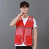 Wholesale mens vests & waistcoats custom reflective safety with pockets breathable vest orange hunting vest