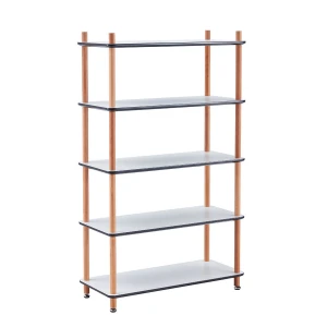 Wholesale Modern Design 5-tiers Wooden Library Bookcase DIY Bookshelf Book Display Rack Book Shelf For Home