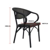 Wholesale Outdoor Restaurant Coffee Dining Aluminum Garden Dining Stacking  Bistro Powder Coated Arm Fabric Chairs