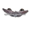 Wholesale plated nickle die struck badge with elegant wings for souvenir