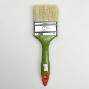 wholesale price green  plastic handle paint brush with pure bristle